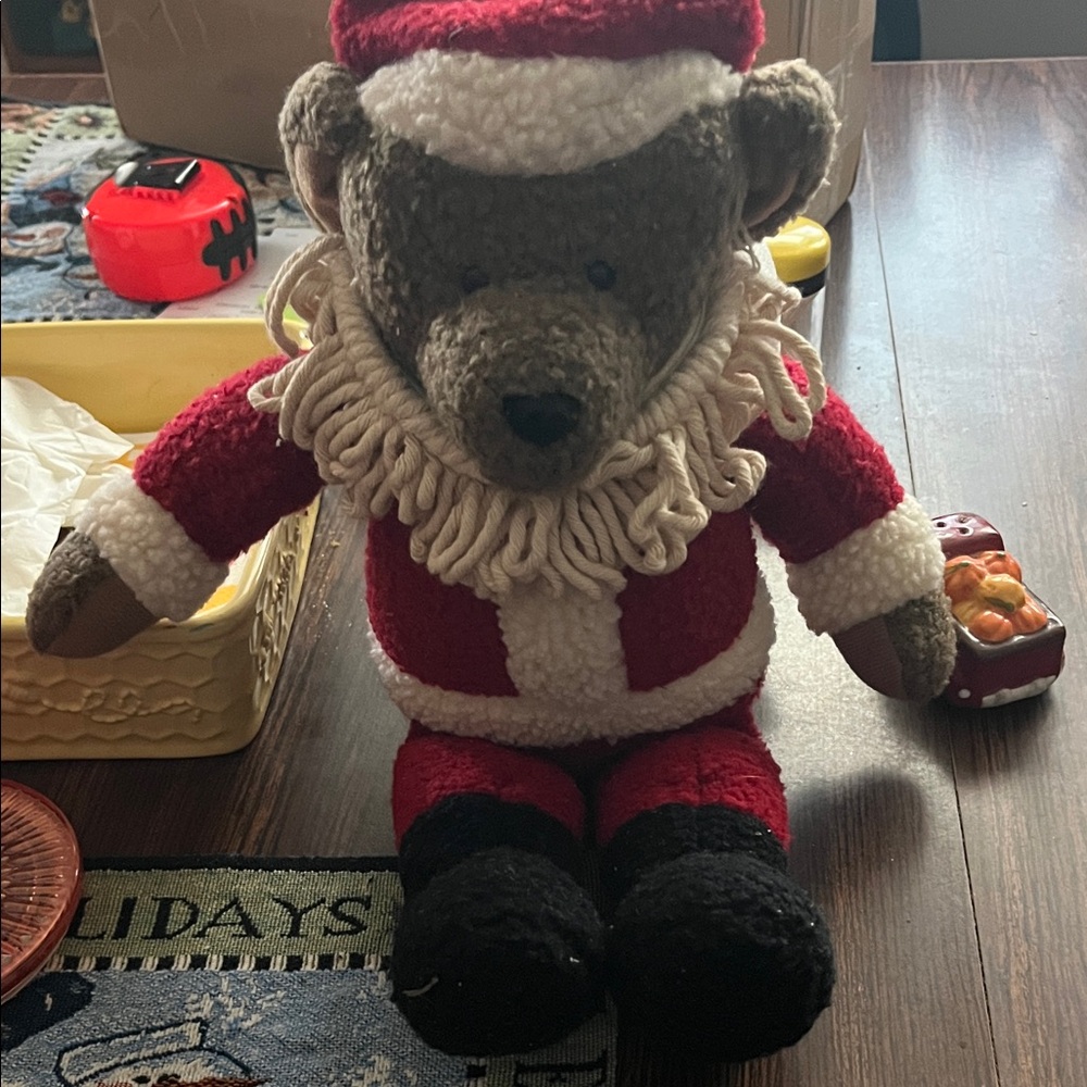 Santa Bear Plush Toy gently used